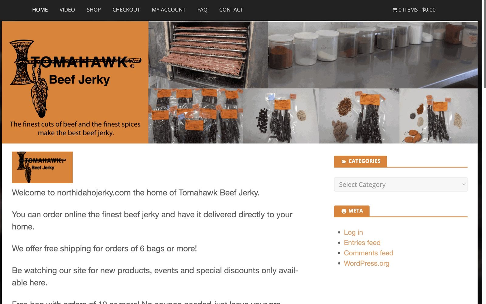Tomahawk Beef Jerky online store we built